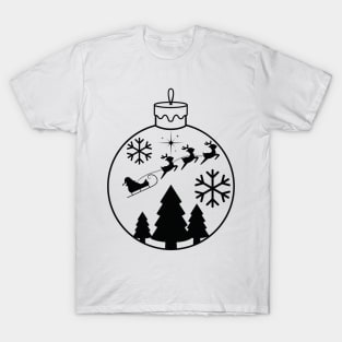 Christmas Ball - Santa on his sled T-Shirt